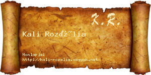 Kali Rozália névjegykártya